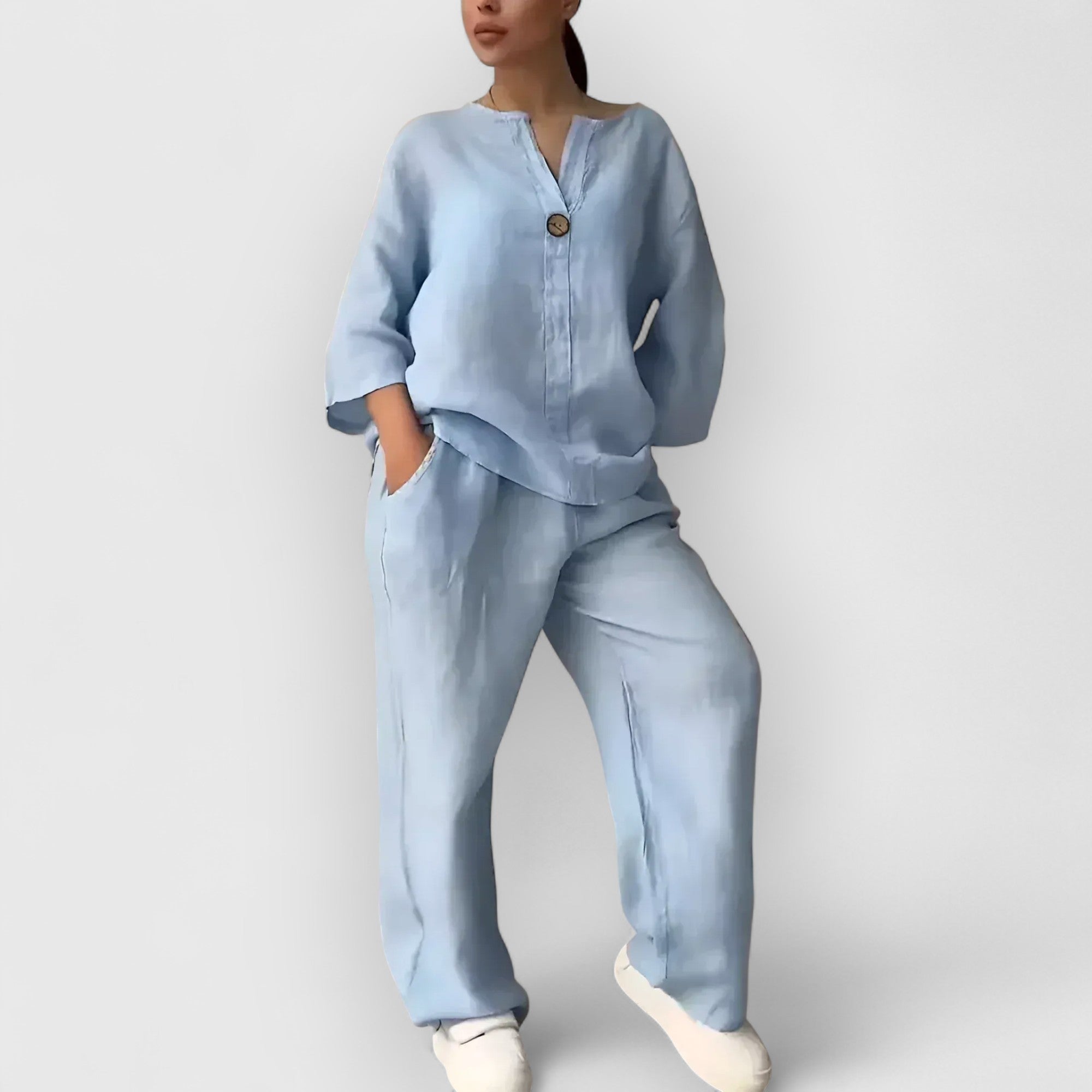 Salonen™ | Margherita – Kaksiosainen pellavasekoitesetti rentoon, eleganttiin tyyliin