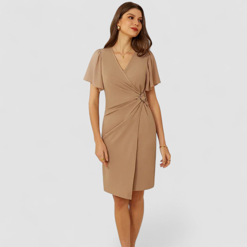 Salonen™ | Tyylikäs beige kietaisumekko
